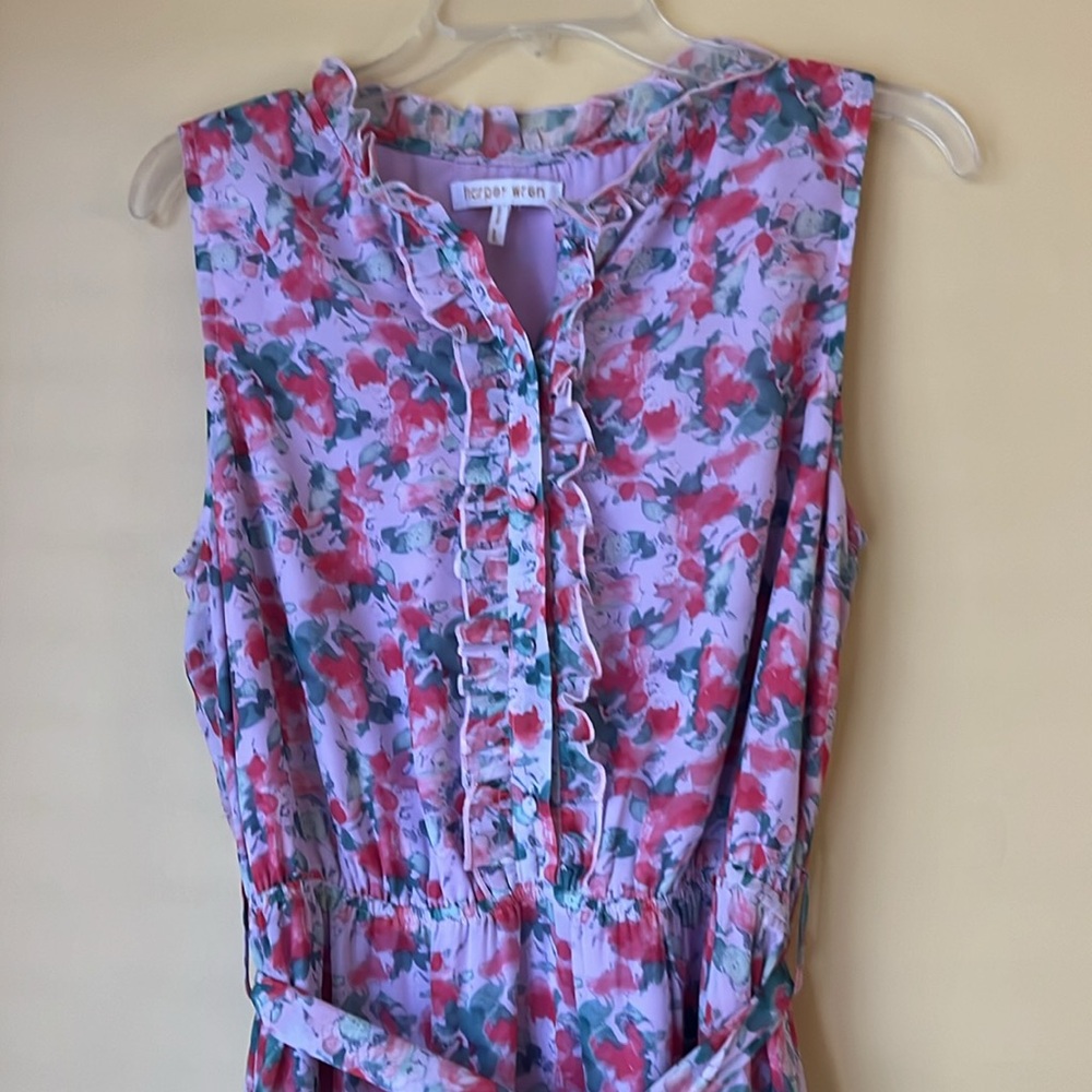 I100% lightweight polyester summer dress sz L - Picture 3 of 9